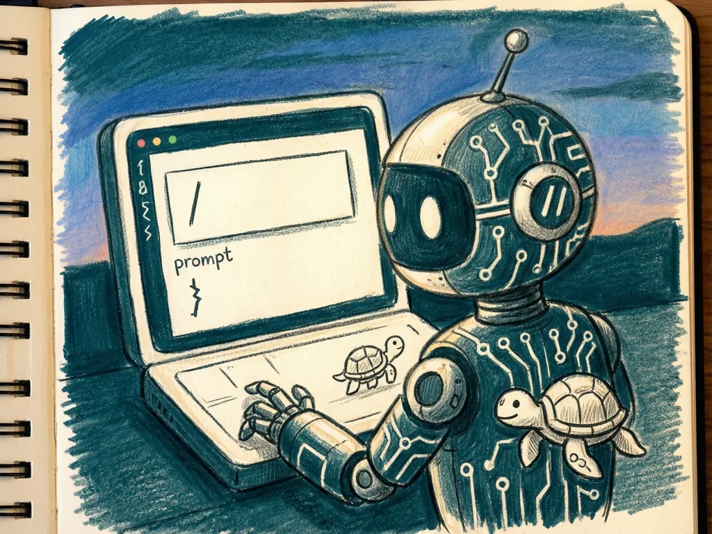 Gemini 4 Argon generates an illustration of Python reading a book.